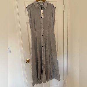 CALVIN KLEIN - belted striped shirt dress - NWT